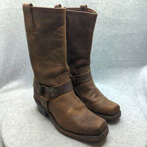 Frye Harness 12R Cowgirl Western Riding Boots Brown Women Size 8